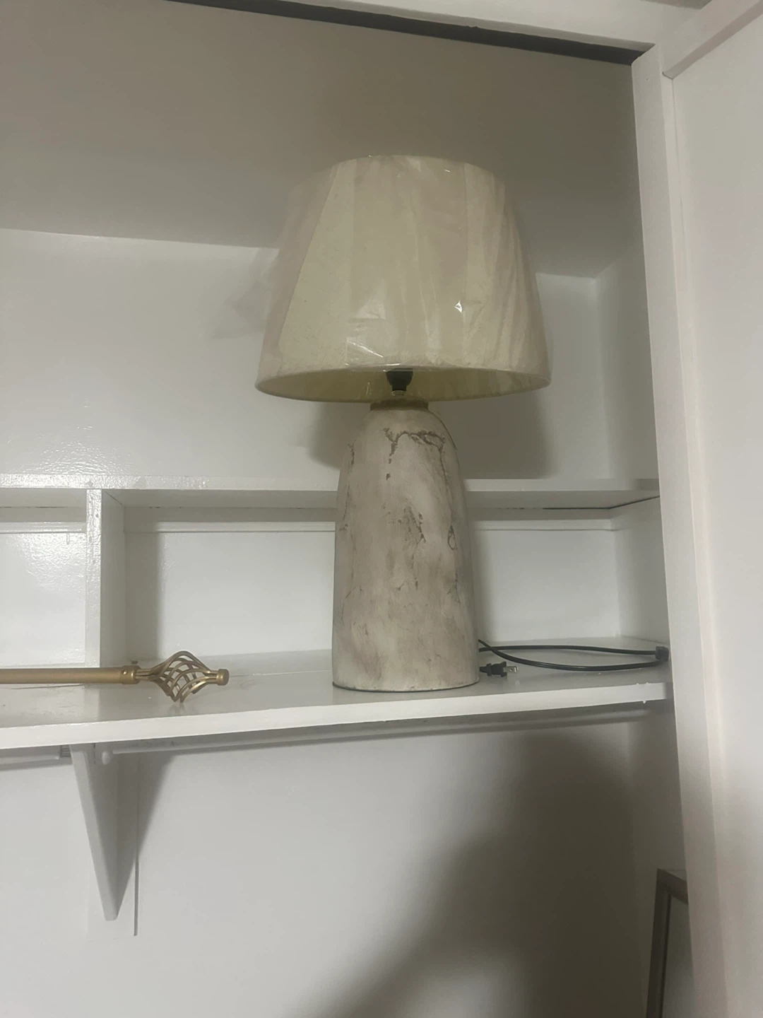Table Lamp with Beige Shade