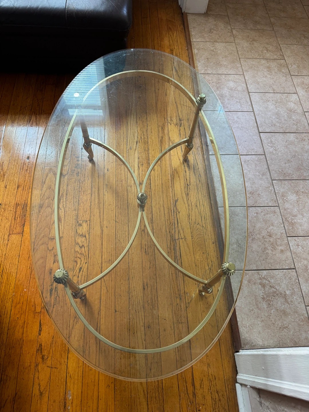 Ethan Allen Collector's Classics Brass & Glass Oval Table