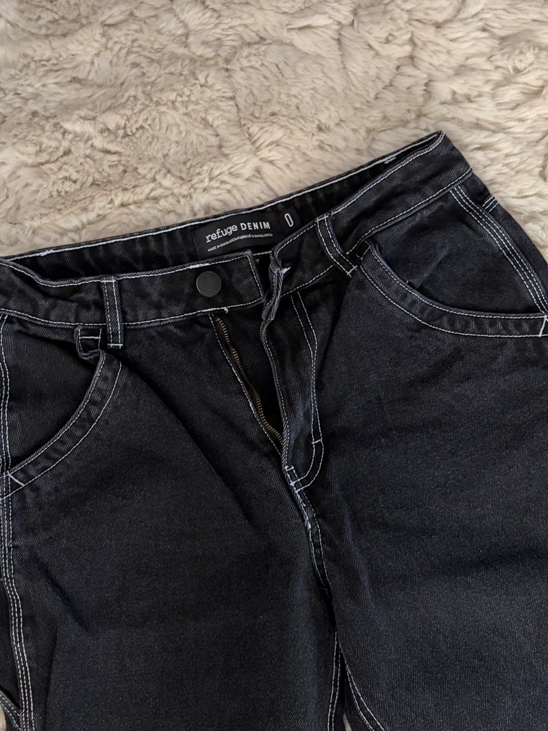Refuge Denim Black Carpenter Pants - Size 0 - photo 2