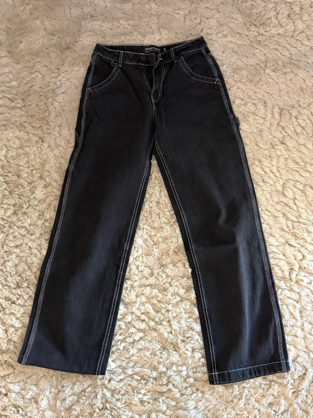 Refuge Denim Black Carpenter Pants - Size 0