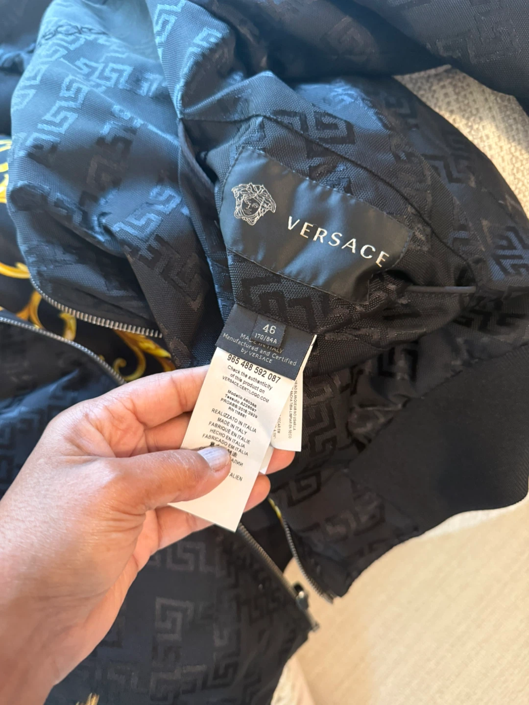Versace Black Bomber Jacket - Size 46 - photo 5