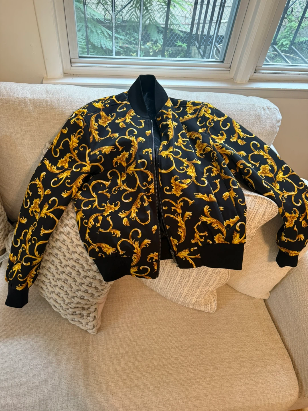Versace Black Bomber Jacket - Size 46