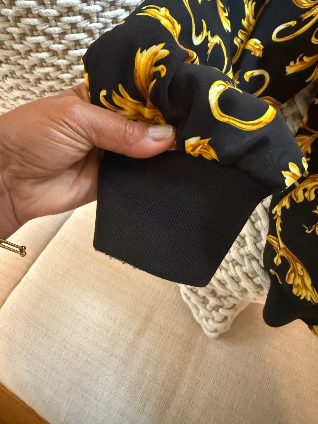 Versace Black Bomber Jacket - Size 46 image indicator(7)