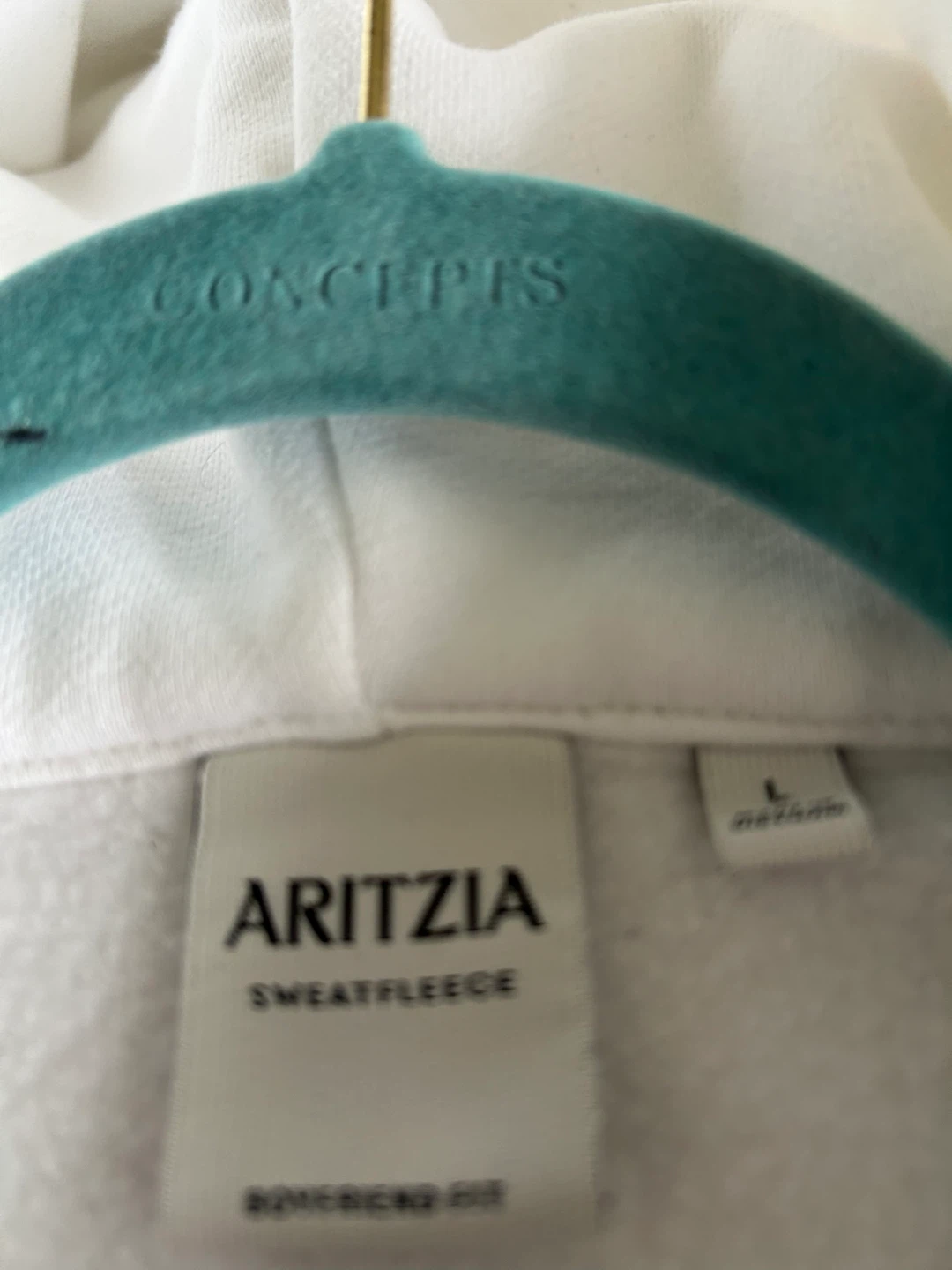 Aritzia Sweatfleece White Zip-Up Hoodie - Size L