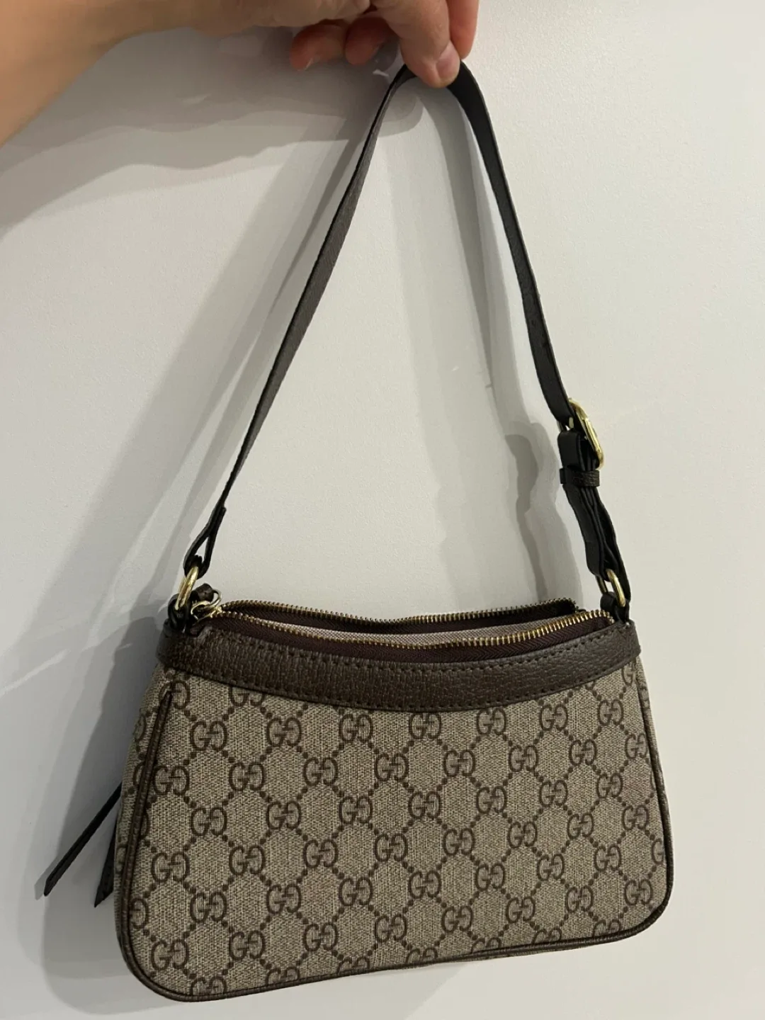 Gucci Brown GG Marmont Mini Baguette image indicator(4)