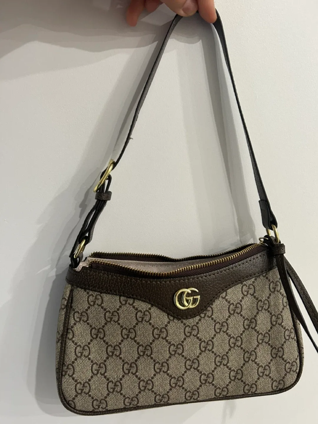 Gucci Brown GG Marmont Mini Baguette image indicator(3)