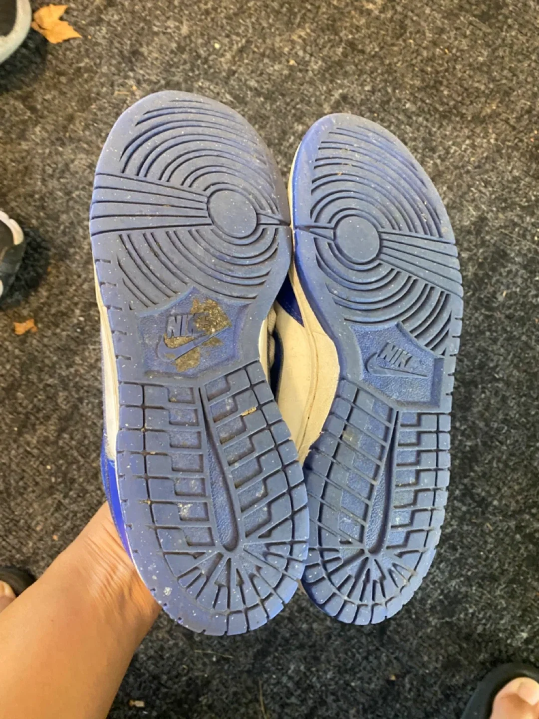 Nike Dunk Low White/Royal Blue - Size 6Y US image indicator(5)