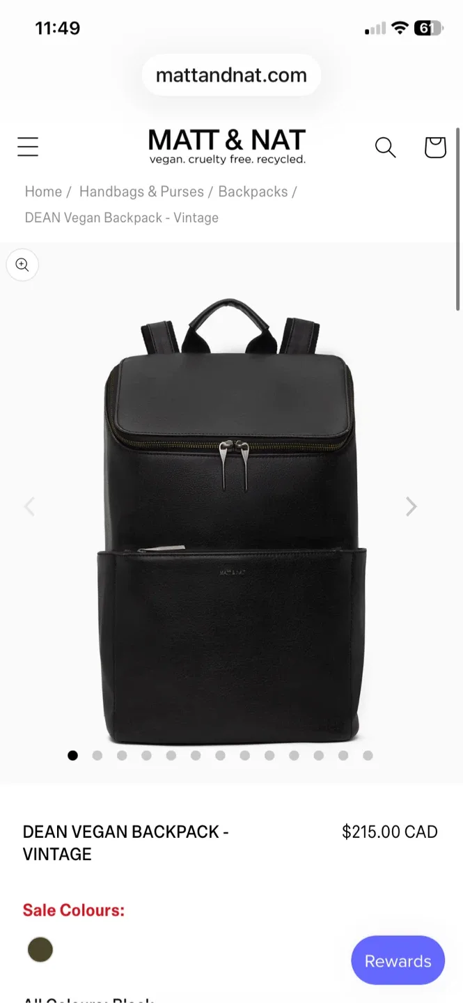 Matt & Nat Dean Vegan Backpack - Vintage image indicator(5)