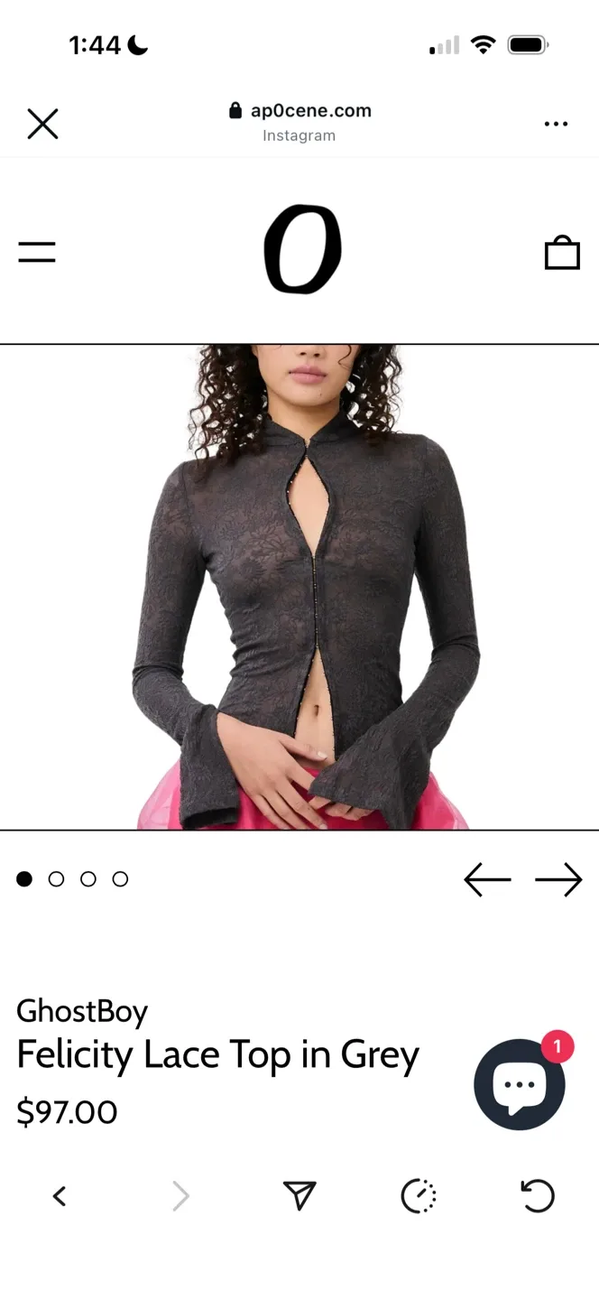 GhostBoy Felicity Lace Top - Size Small thumbnail