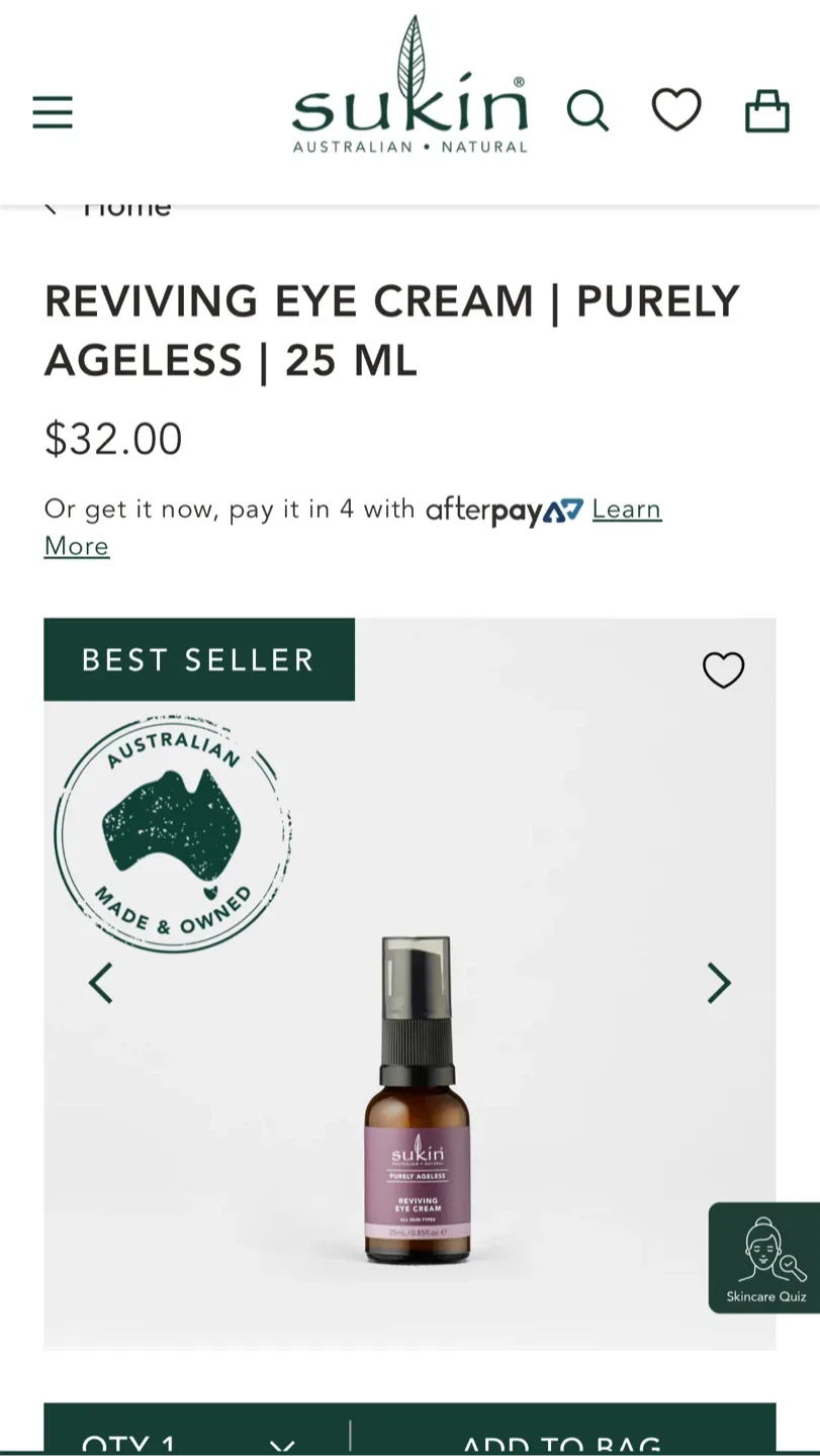 Sukin Purely Ageless Reviving Eye Cream (25ml) image indicator(3)