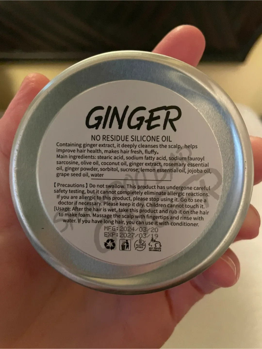 Ginger no residue shampoo bar brand new image indicator(2)