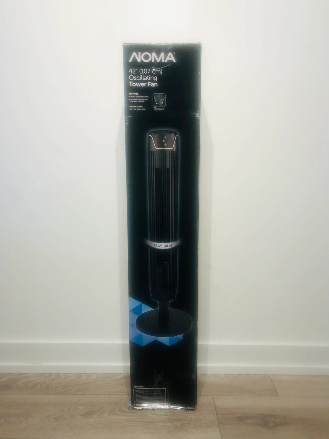 Noma 42" Oscillating Tower Fan - Black - photo 2