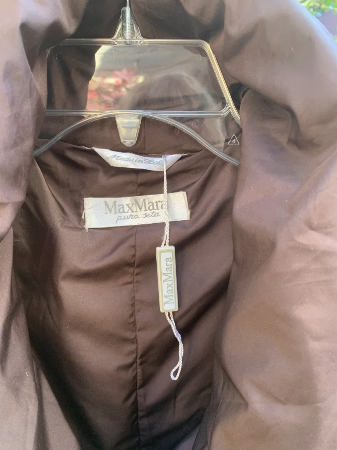 Max Mara Pura Seta Brown Puffer Coat Size 12 image indicator(2)