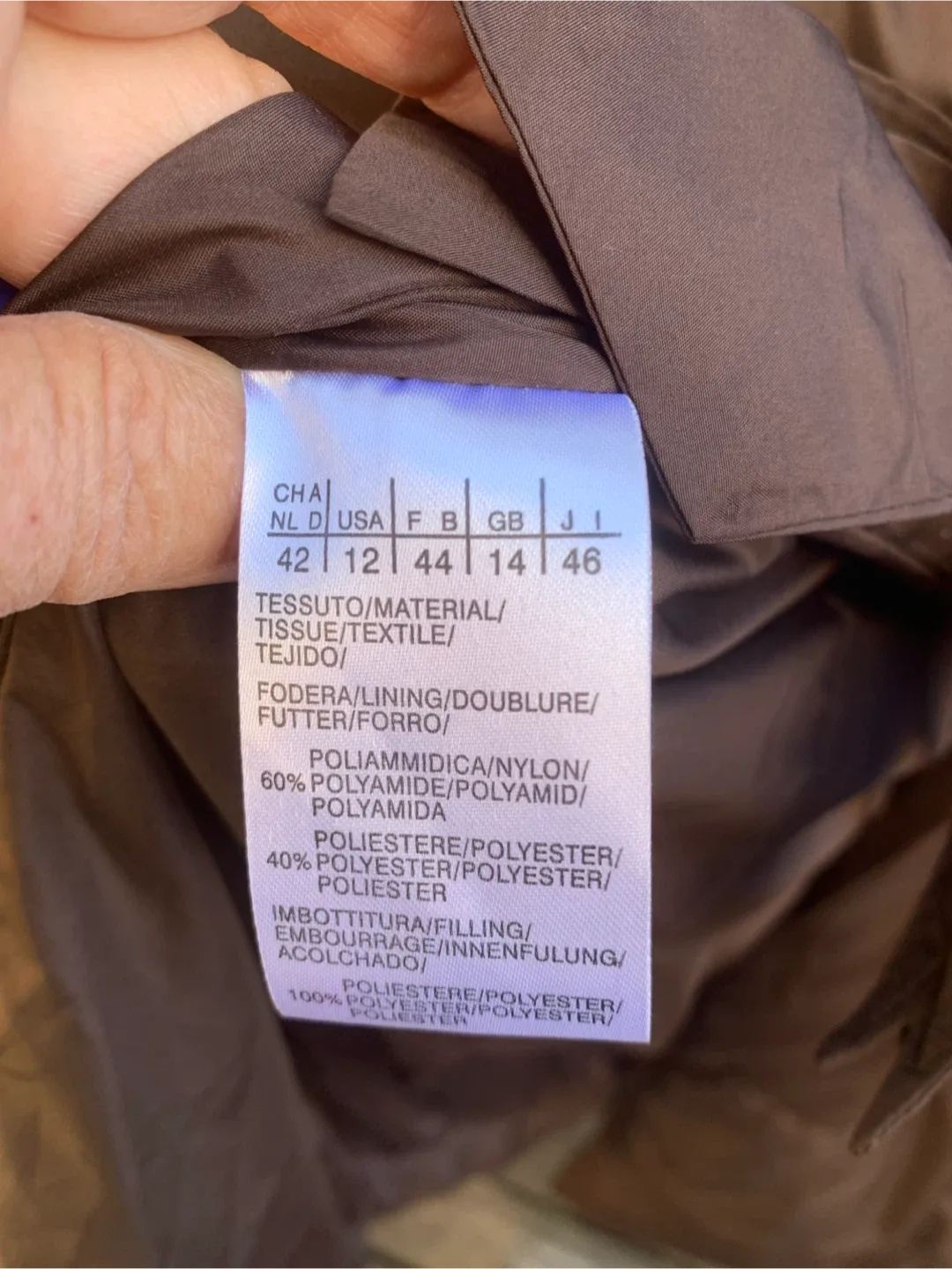 Max Mara Pura Seta Brown Puffer Coat Size 12 image indicator(3)