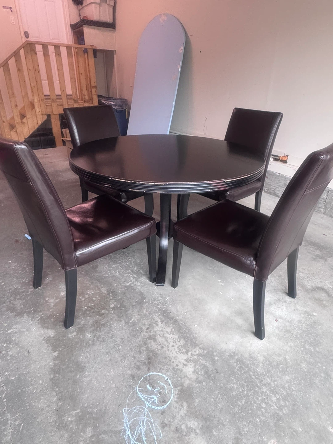 Dark Brown Dining table and  Chairs (Set of 4)