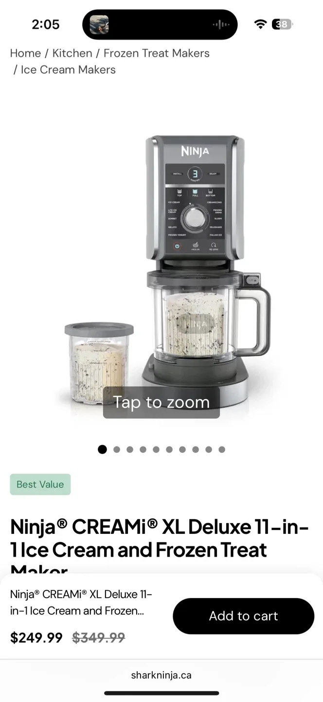 Ninja CREAMi XL Deluxe 11-in-1 Ice Cream Maker image indicator(2)