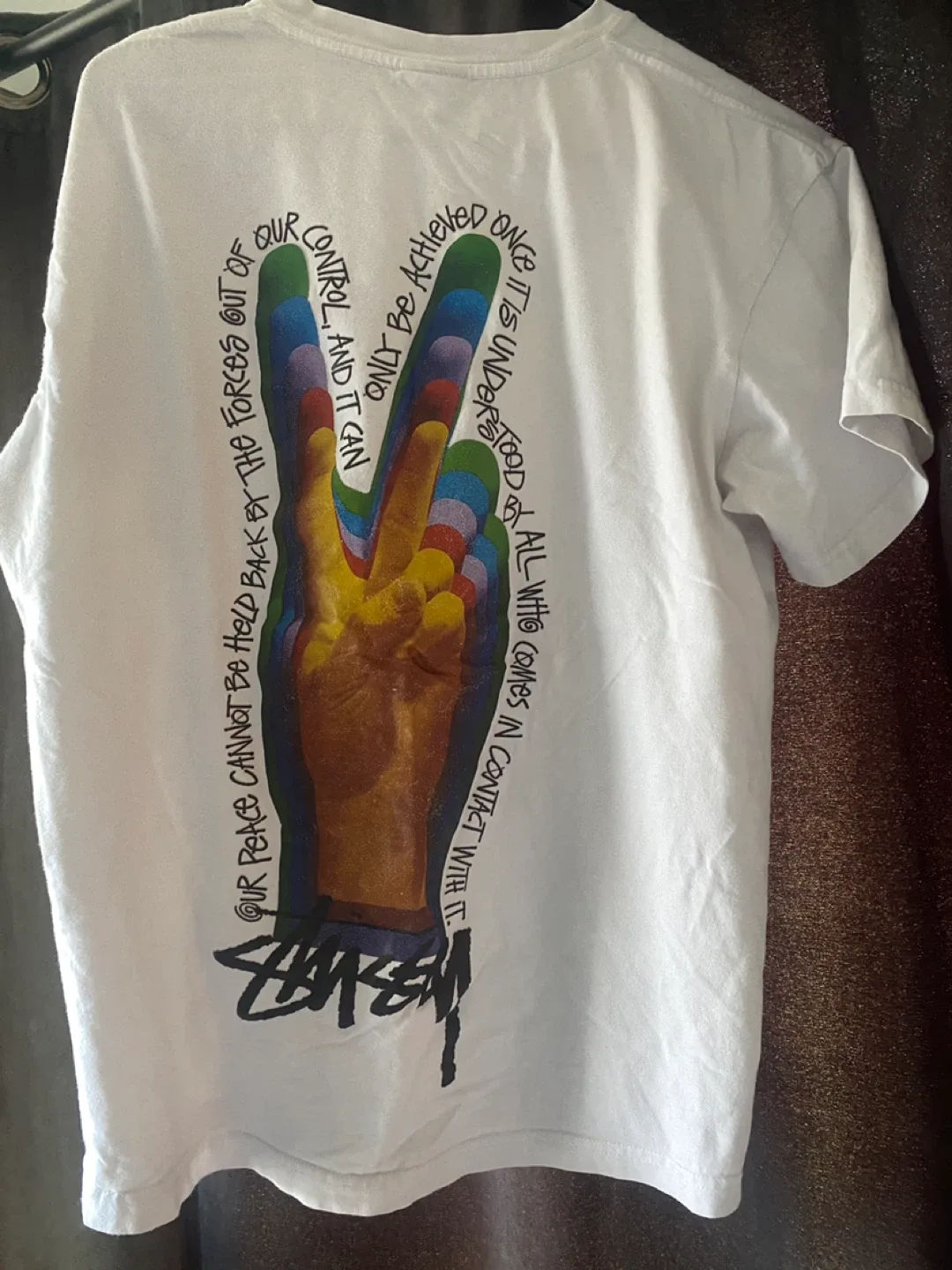 Stussy White Graphic T-Shirt - Med image indicator(3)