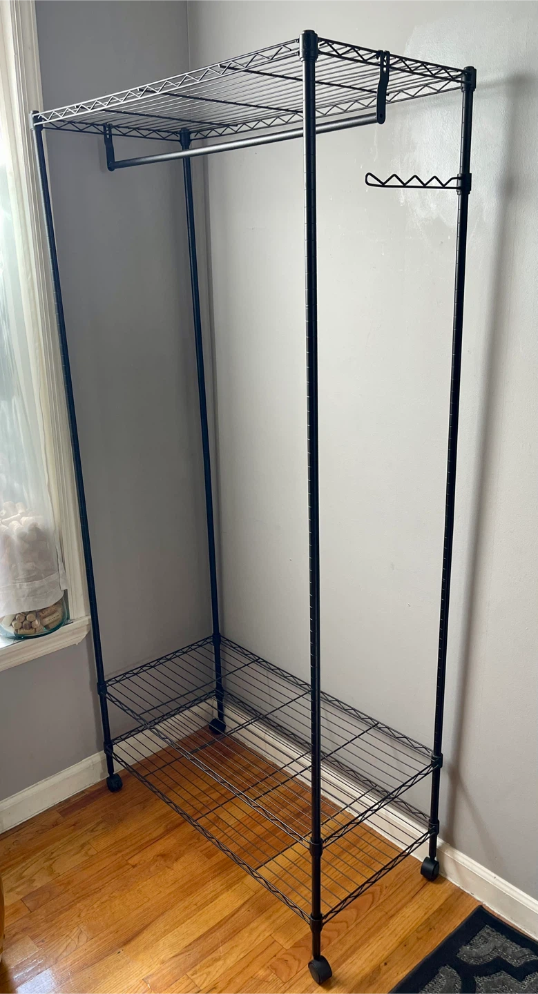 Black Metal Rolling Clothes Rack - photo 3