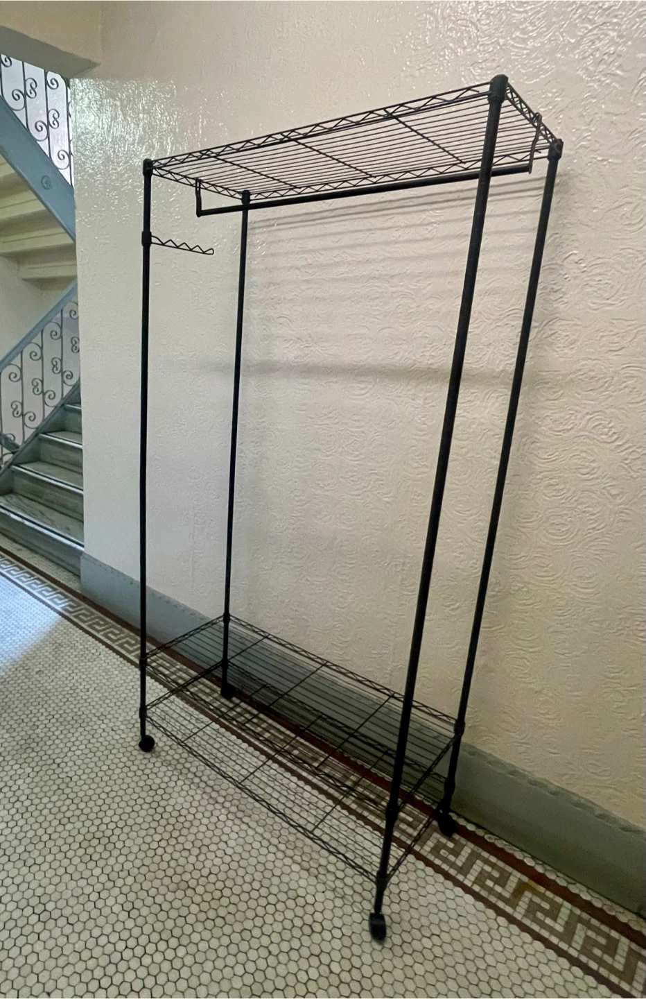 Black Metal Rolling Clothes Rack - photo 4