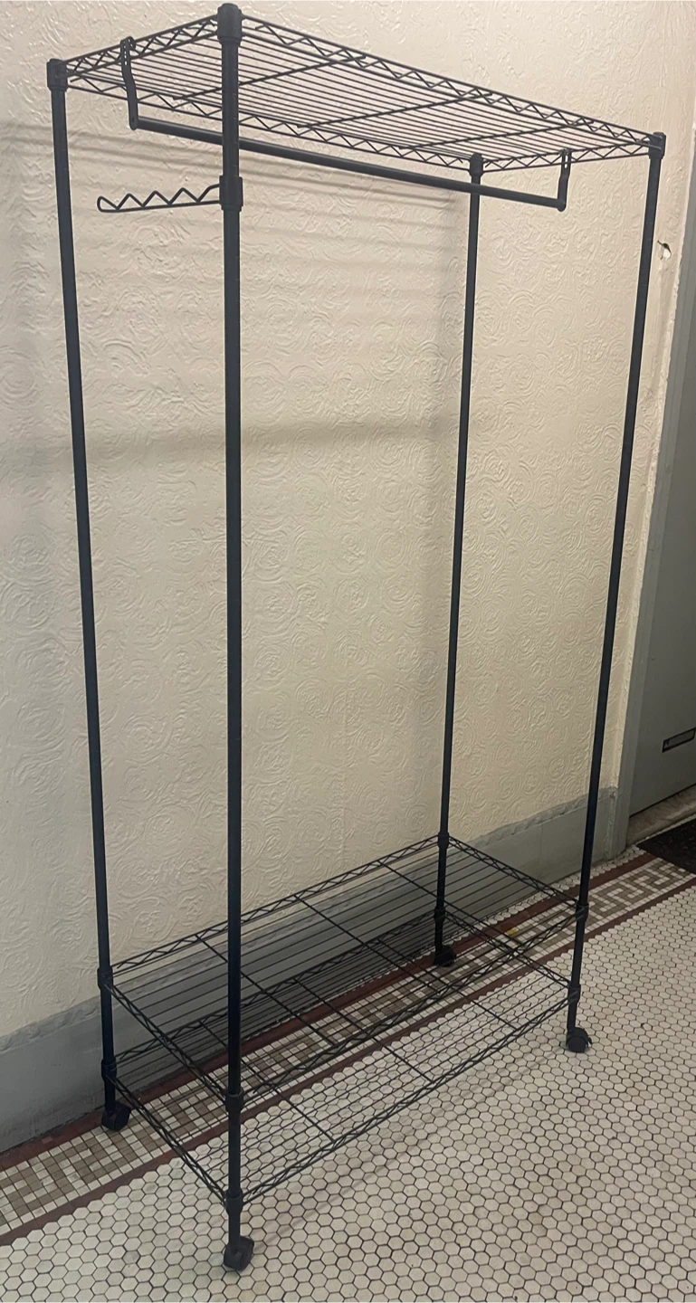 Black Metal Rolling Clothes Rack - photo 2