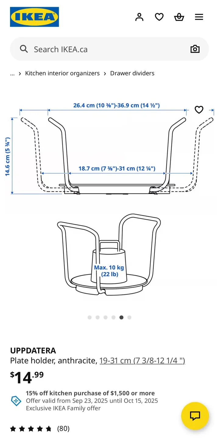 IKEA UPPATERA Plate Holder, Anthracite image indicator(2)