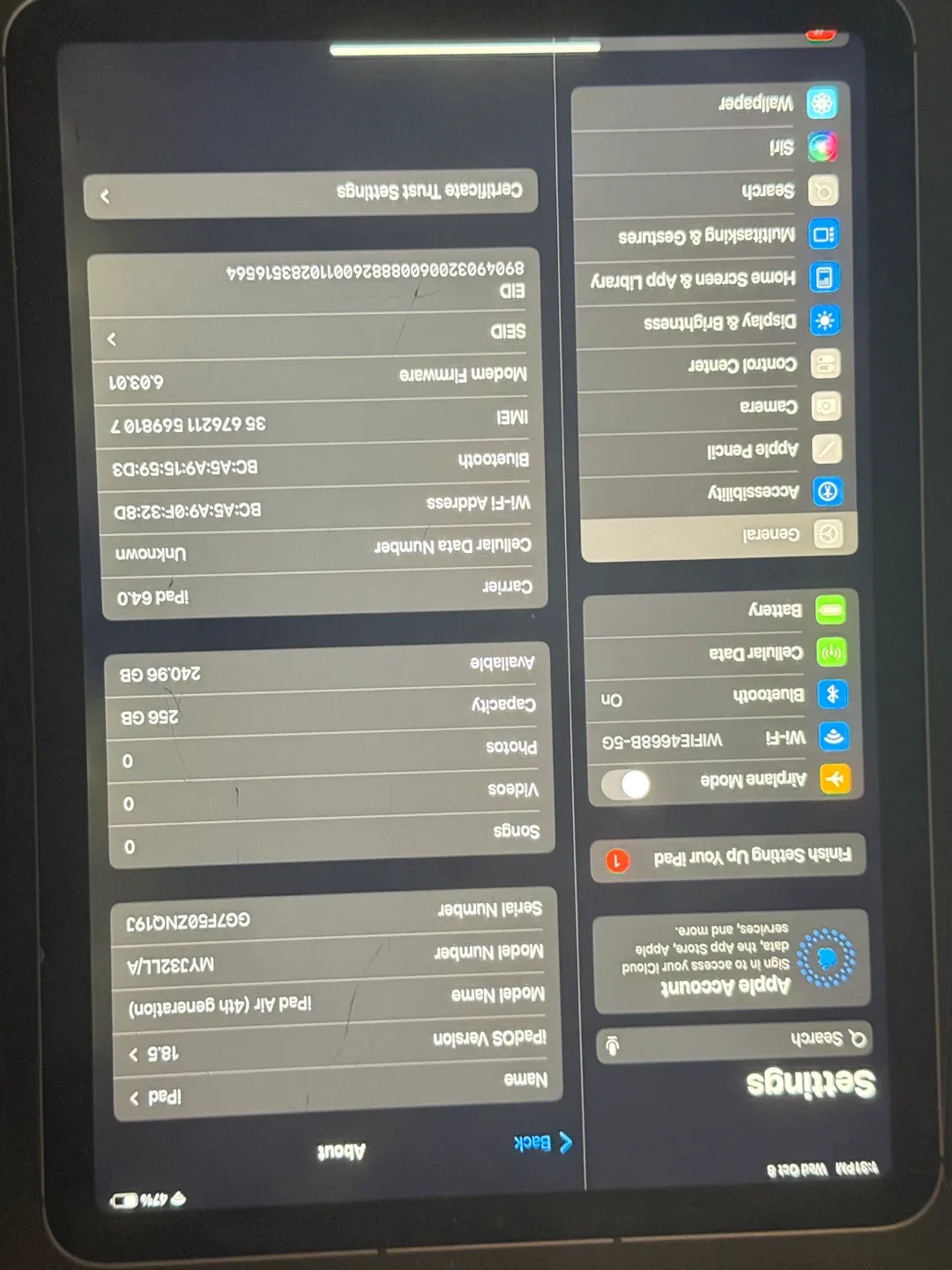 Apple iPad Air 4th Gen 256GB cellular / WiFi image indicator(2)