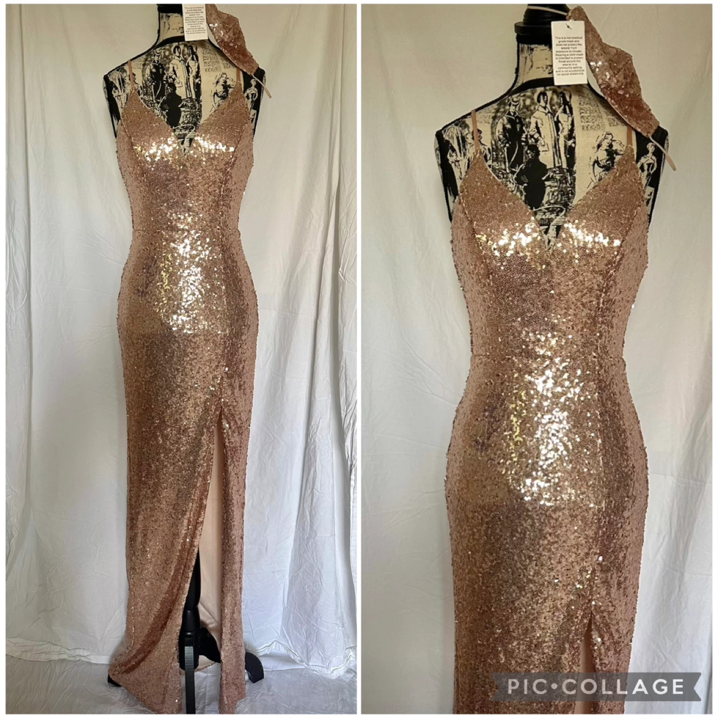 Evening Gown/Formal Dress/Prom Dress Sequin S/xS, Size1/2 Gold