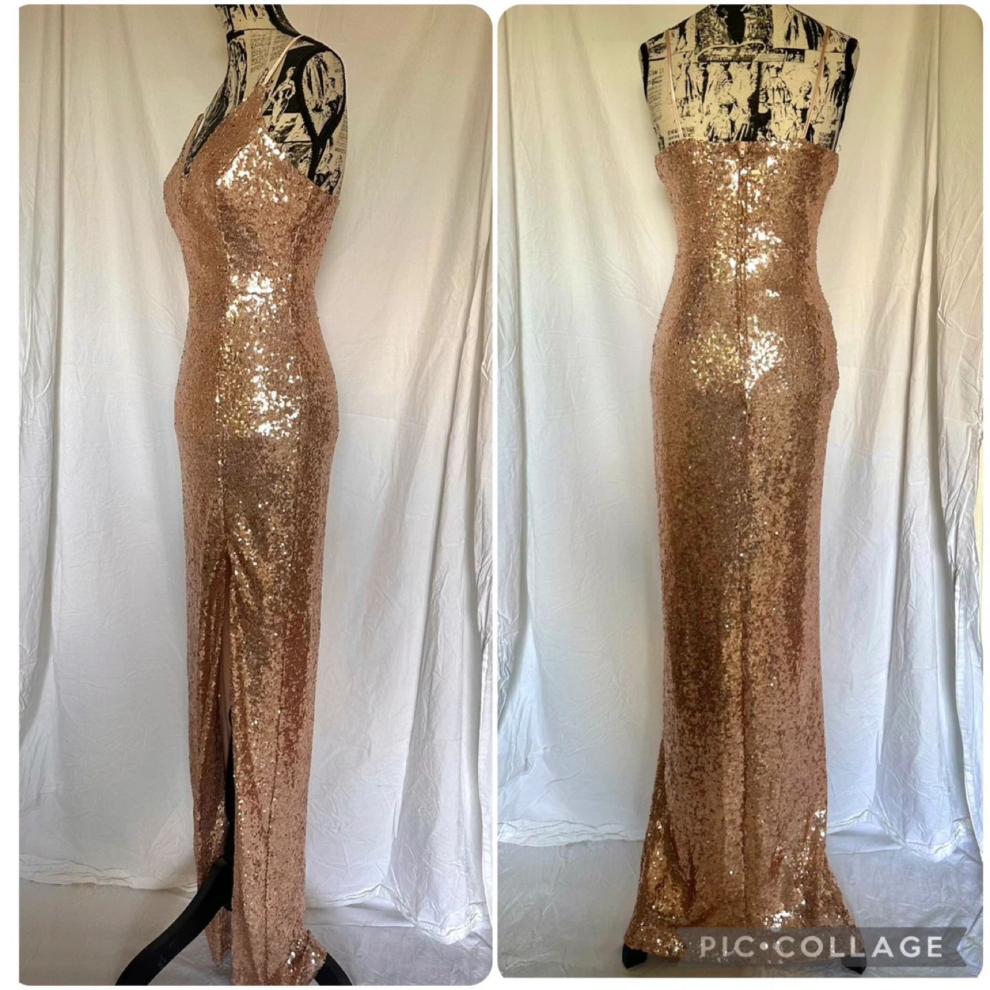 Evening Gown/Formal Dress/Prom Dress Sequin S/xS, Size1/2 Gold - photo 2