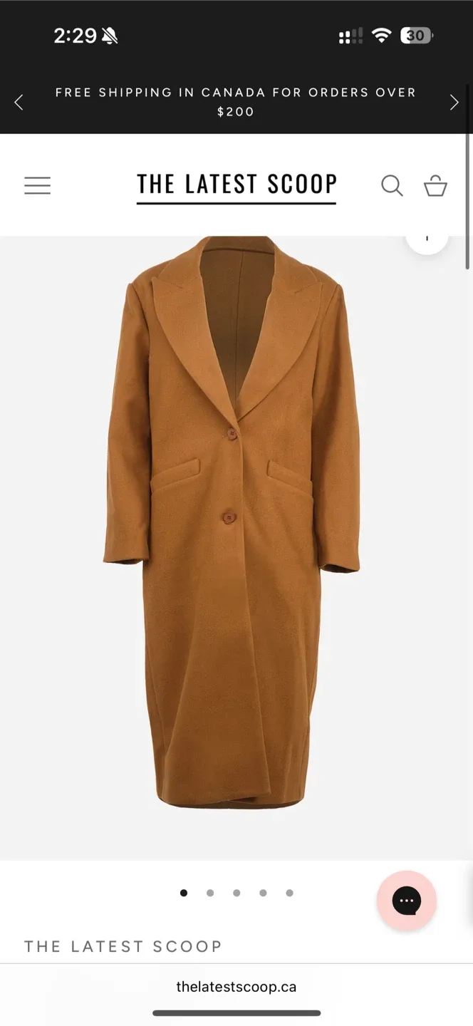 The Latest Scoop Single-Breasted Overcoat - Light Brown, M image indicator(2)