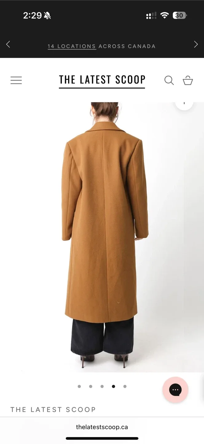 The Latest Scoop Single-Breasted Overcoat - Light Brown, M image indicator(3)