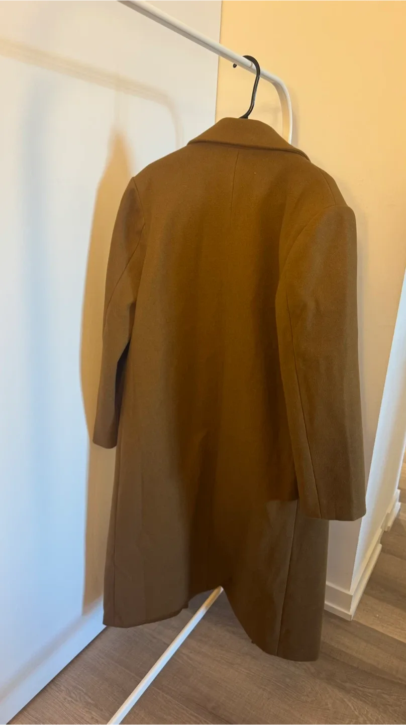 The Latest Scoop Single-Breasted Overcoat - Light Brown, M image indicator(6)