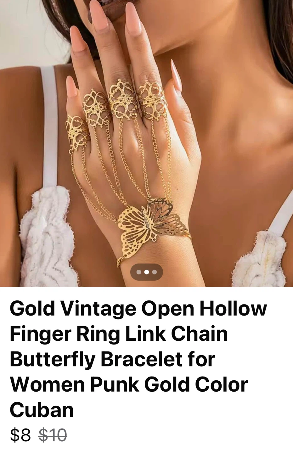 Gold Butterfly Bracelet Ring - photo 2
