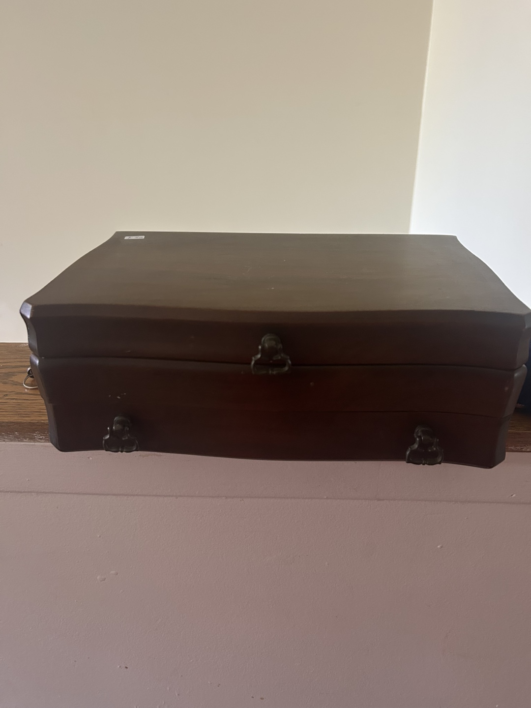 Wooden Jewellery Box with Red Velvet Interior - photo 2