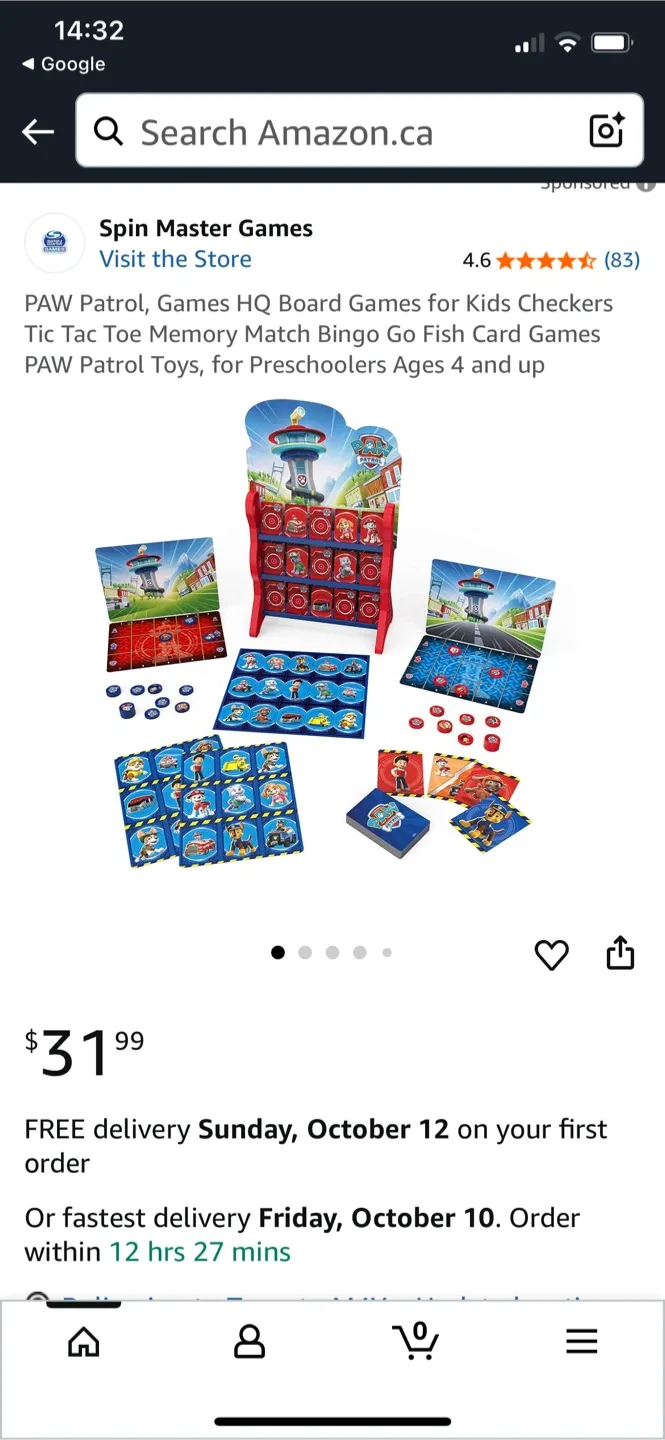 New Paw Patrol Games HQ Board Games Set thumbnail