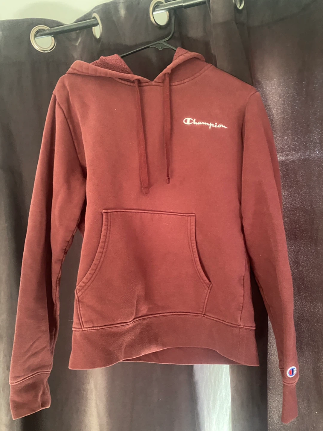 Champion Burgundy Hoodie - Size Small