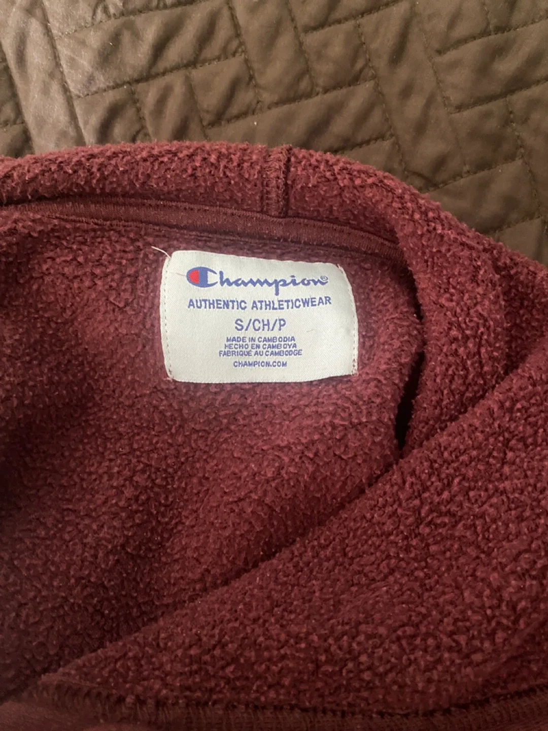 Champion Burgundy Hoodie - Size Small image indicator(3)