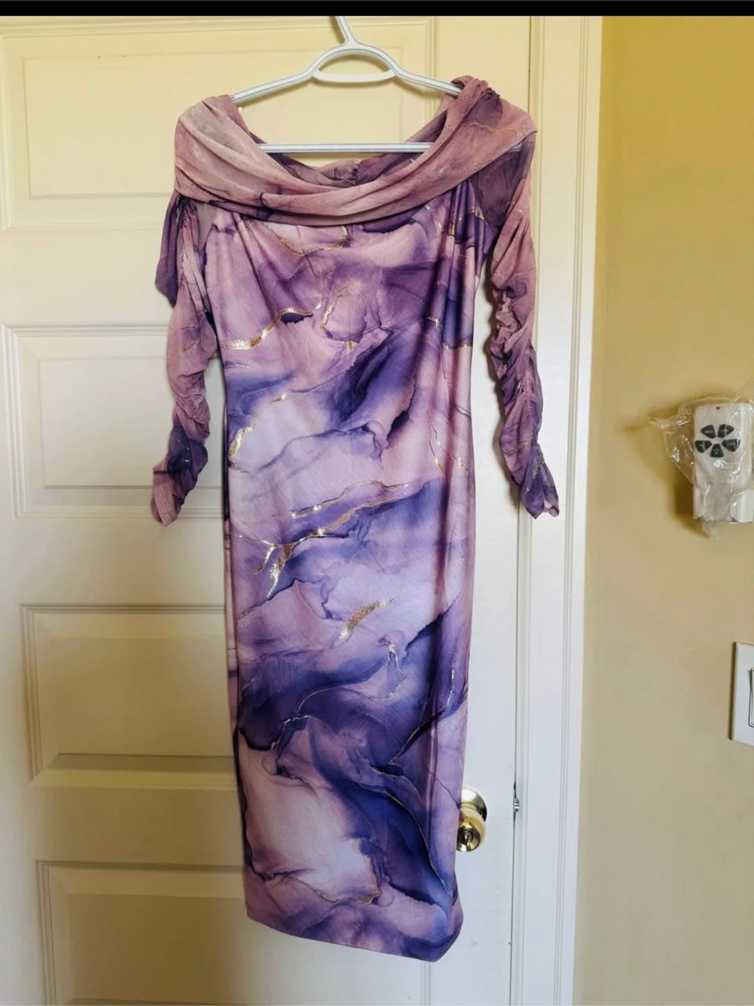 Purple Marble Print Dress