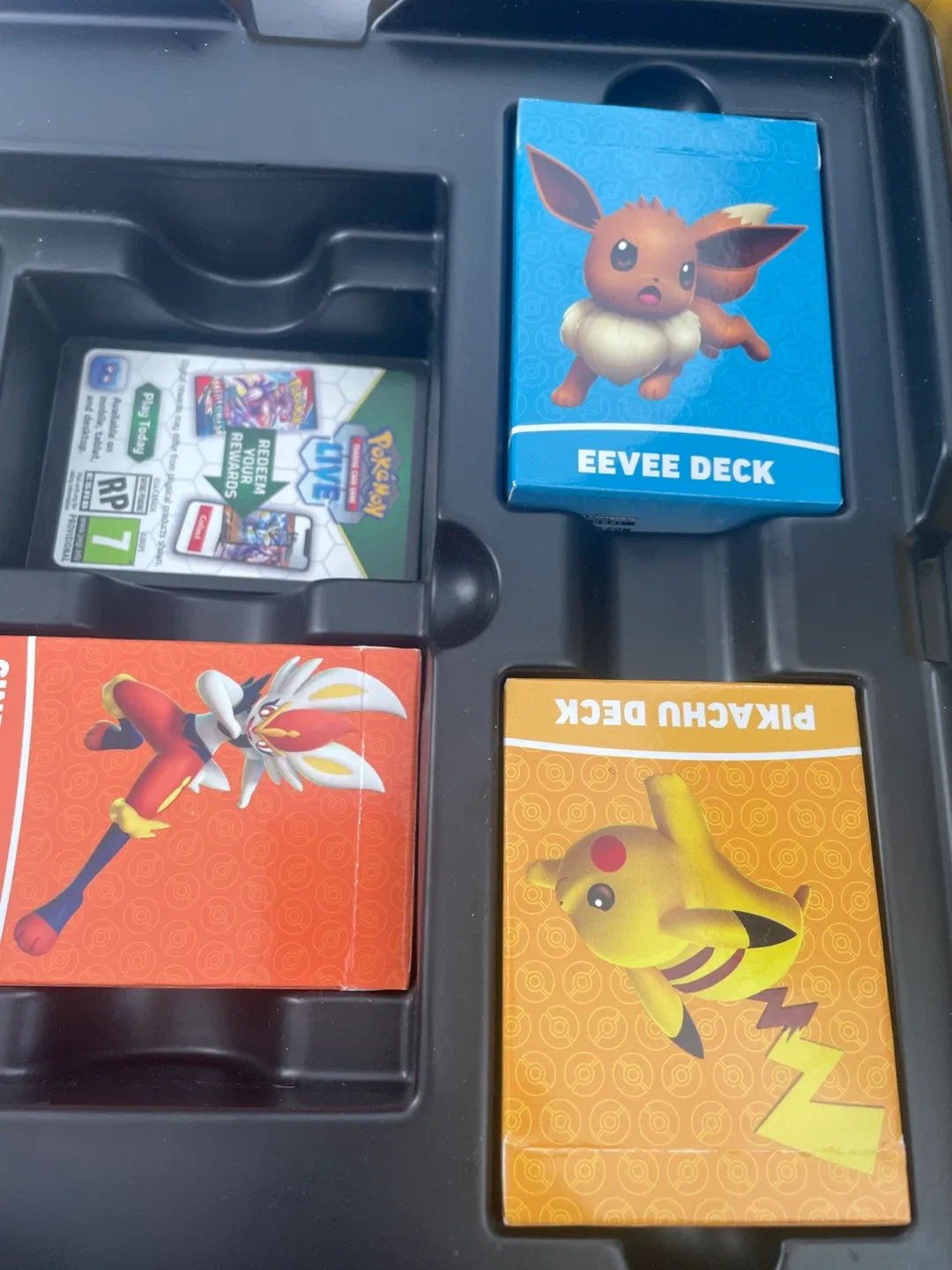 Pokemon TCG: Pikachu, Eevee, Cinderace Decks + Digital Code thumbnail