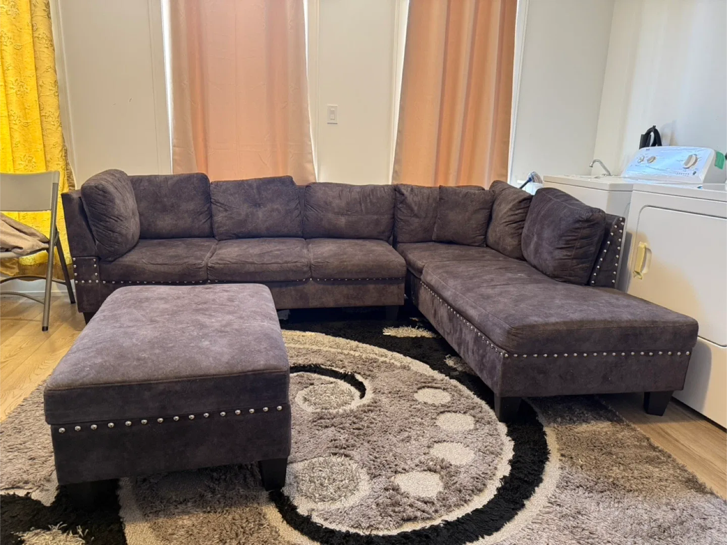 Grey Sectional Sofa with Ottoman image indicator(4)