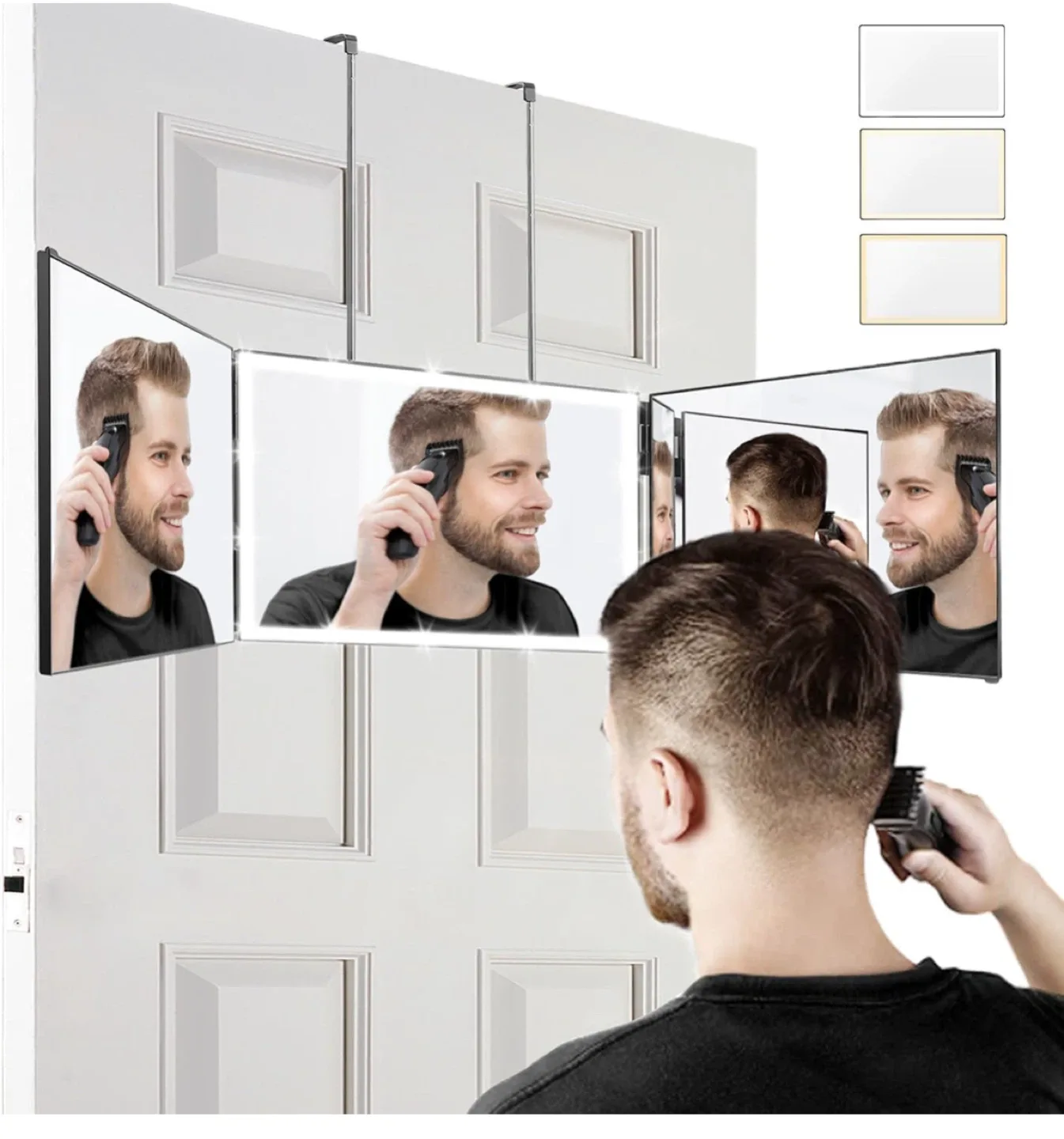 Tri-Fold Lighted Vanity Mirror - Portable thumbnail