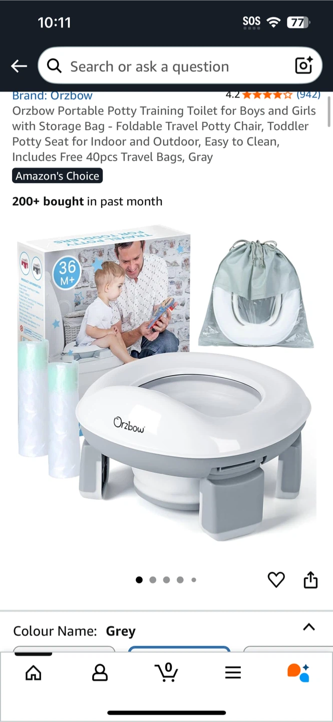 Orzbow Portable Potty Training Toilet - Grey - photo 3
