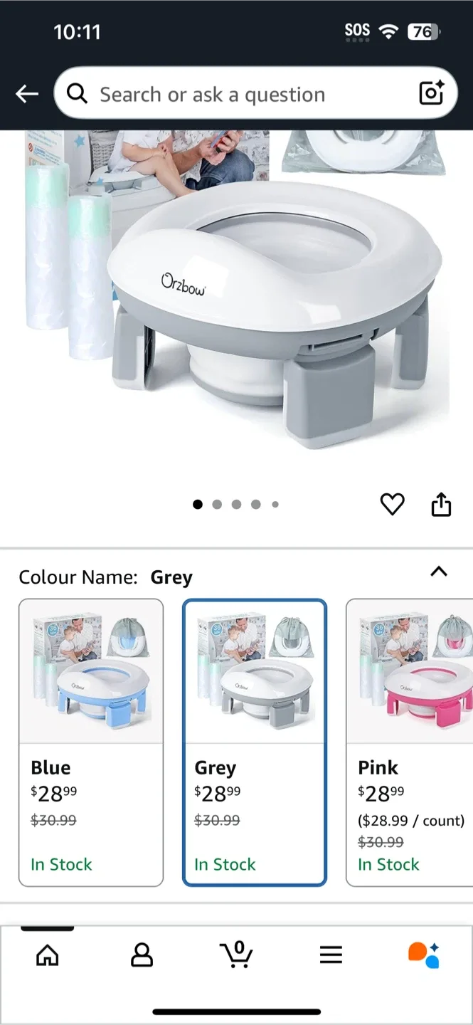 Orzbow Portable Potty Training Toilet - Grey image indicator(4)