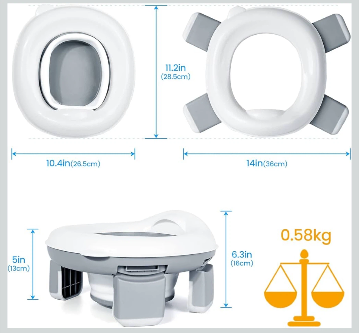 Orzbow Portable Potty Training Toilet - Grey - photo 5