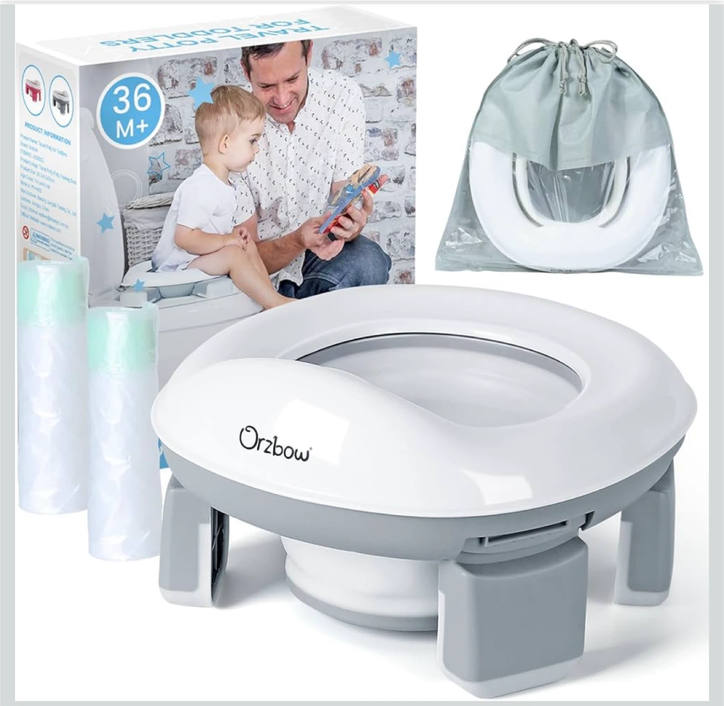 Orzbow Portable Potty Training Toilet - Grey
