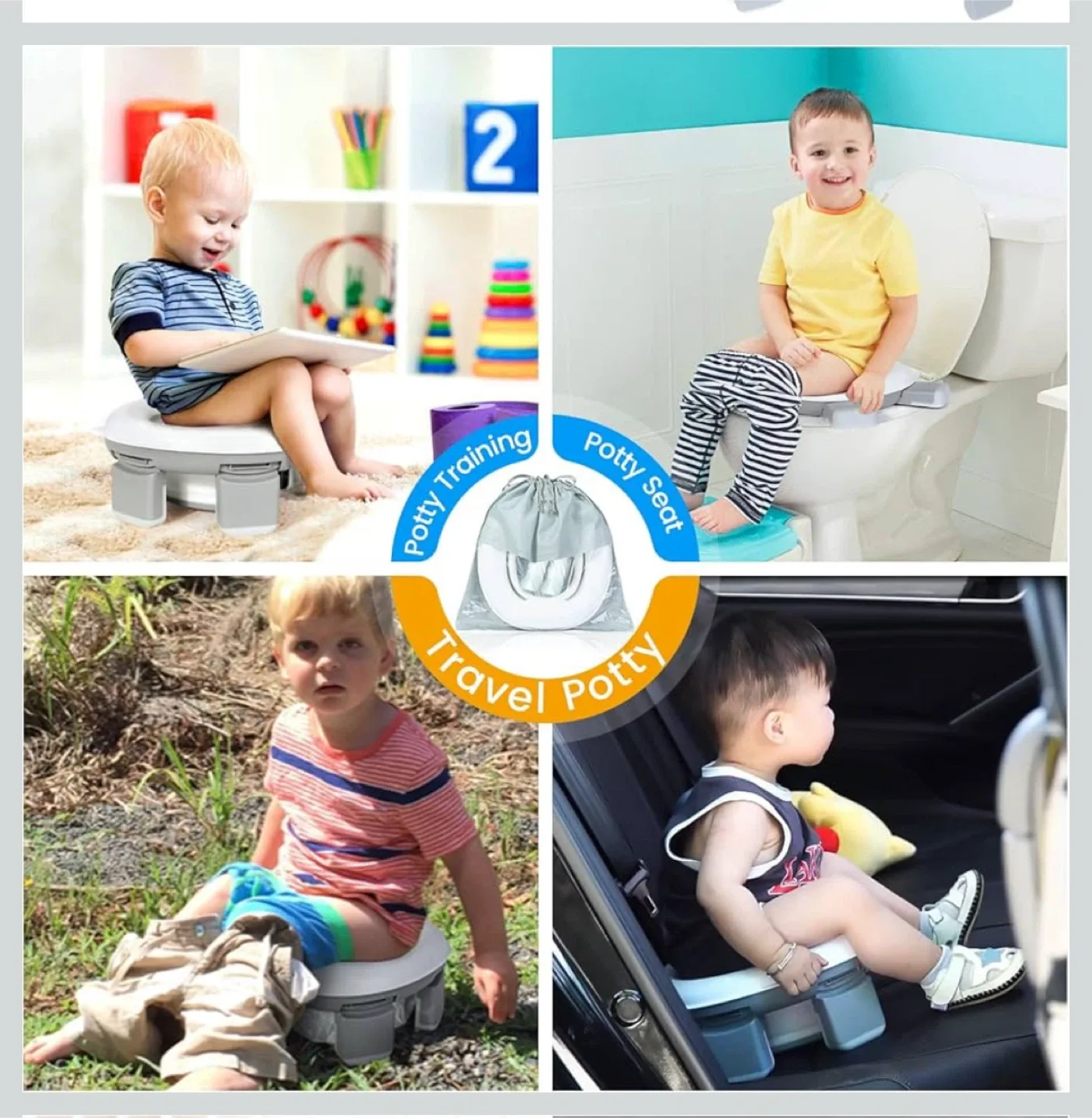 Orzbow Portable Potty Training Toilet - Grey image indicator(8)