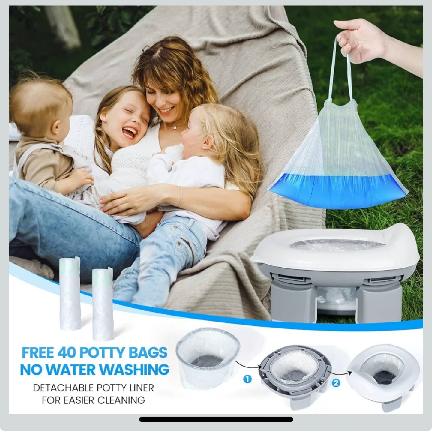 Orzbow Portable Potty Training Toilet - Grey image indicator(9)