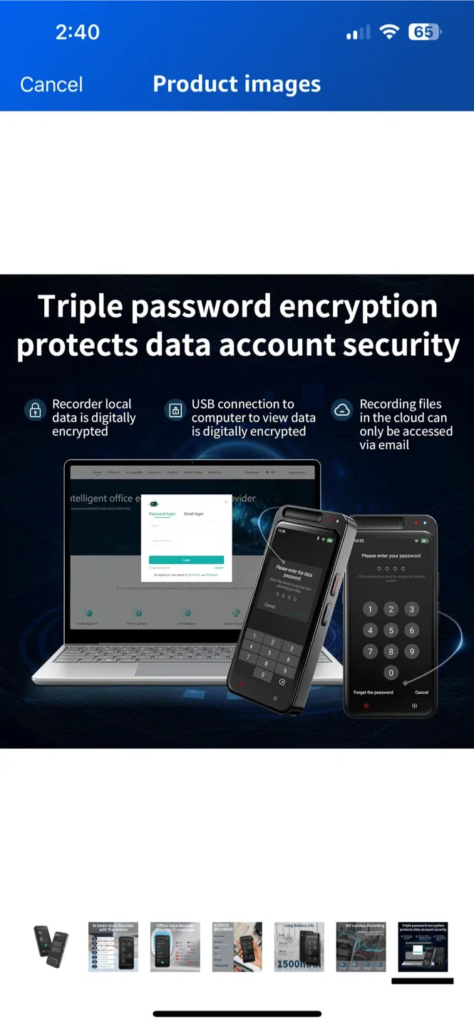 RPbznr AI Voice Recorder w/ Translation image indicator(7)