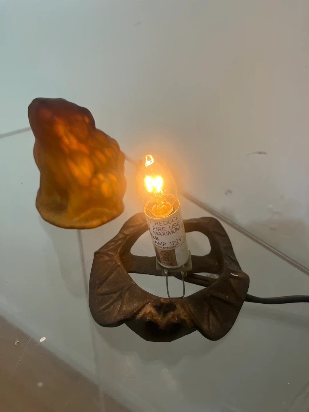 Amber glass Frog Lamp image indicator(5)