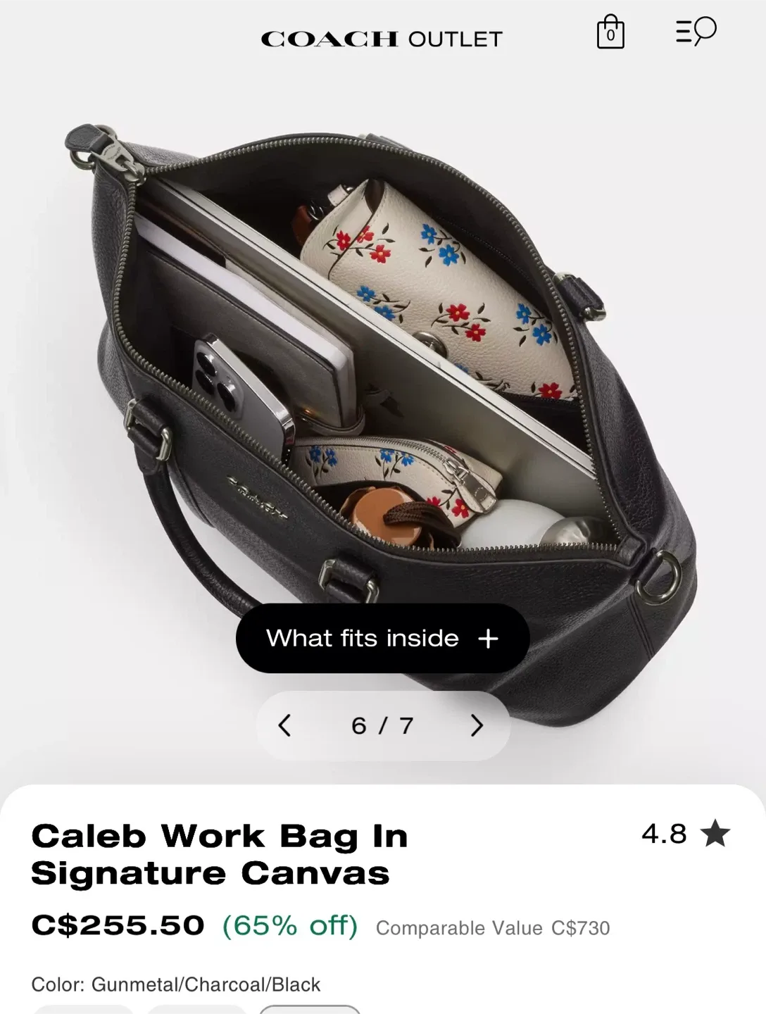 Coach Caleb Work Bag in Black image indicator(2)