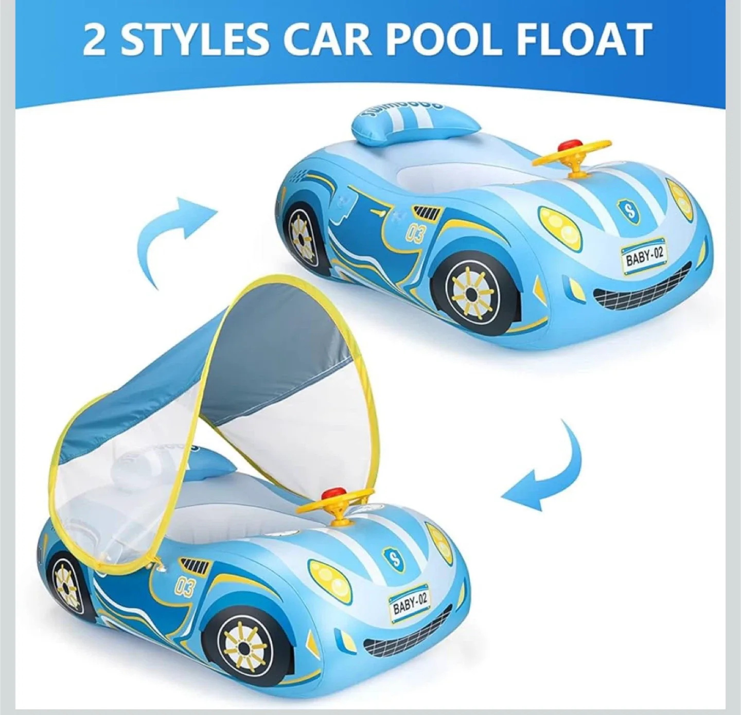 Swimming Ring Car Pool Float - Baby 1-4 Years image indicator(5)